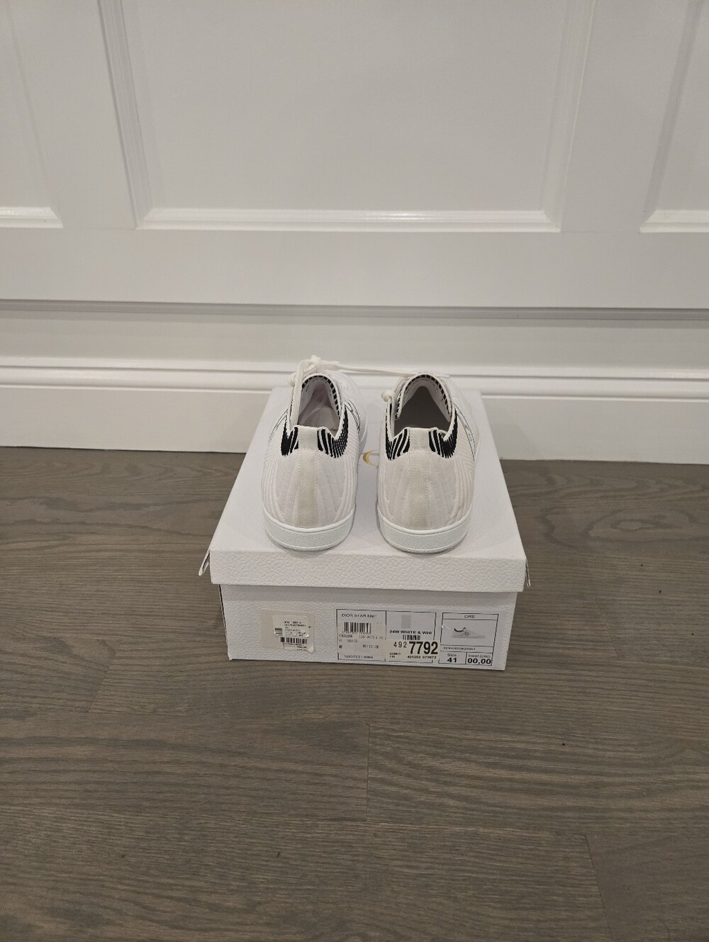 $990 Dior Star Low Top Knit Sneakers EU 41 US 11 White AUTHENTIC NIB - Picture 8 of 13